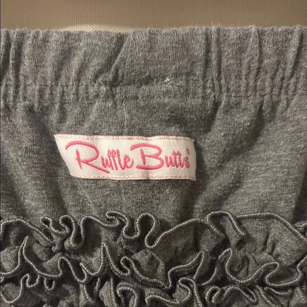 Ruffle Butts Gray Leggings with Cascading Ruffles